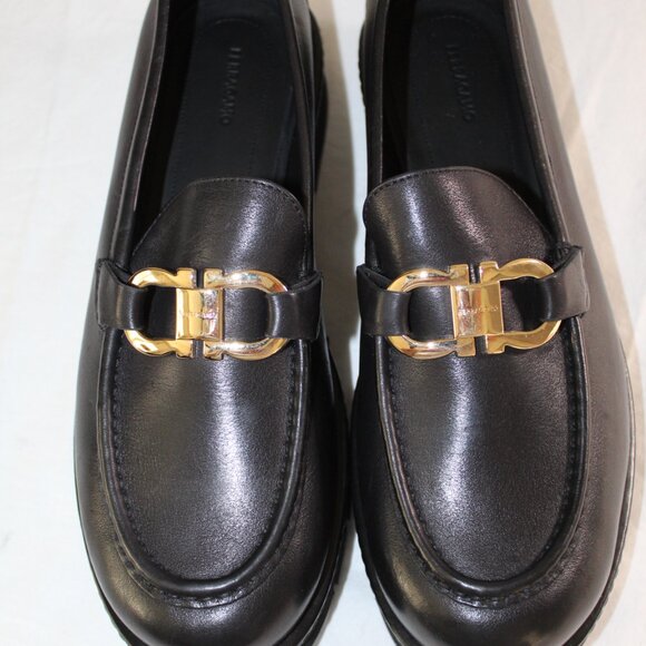 NWOB Ferragamo Gancini-Plaque Logo Buckle Maryan Loafers Slip On Flats 10.5 - Picture 5 of 8